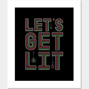 Let's Get Lit - Christmas Quote Posters and Art